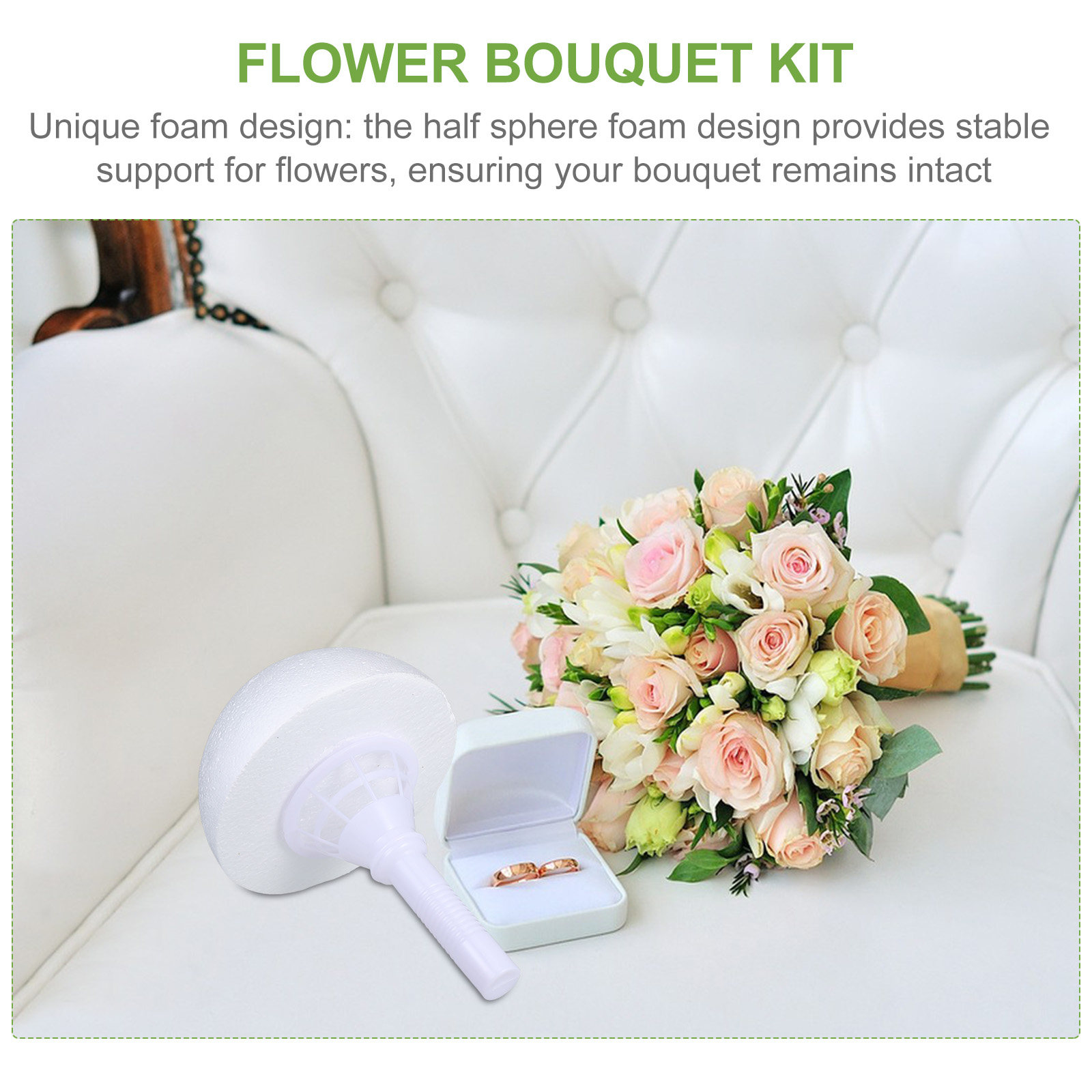 Bouquet Holder Foam - 2Pcs Stylish Lace Collar Foam Bouquet